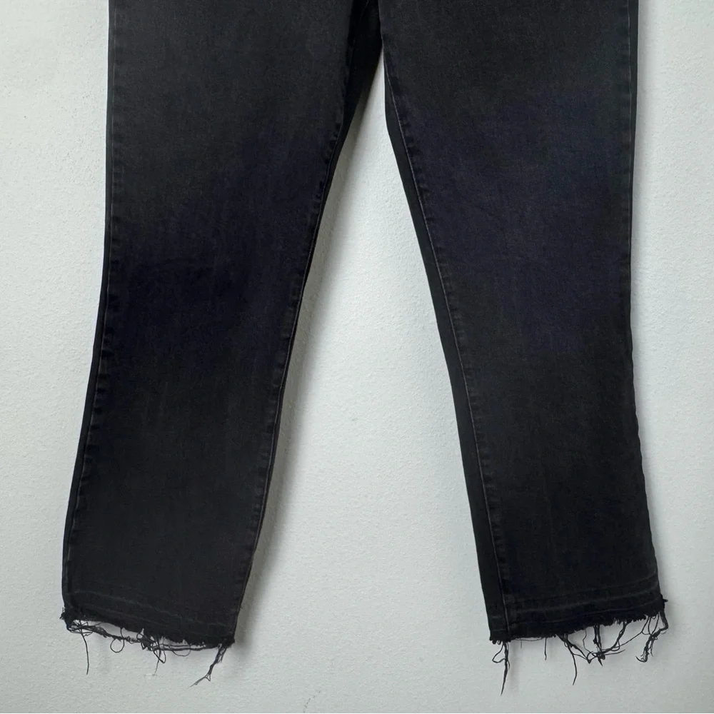 Free‎ People Jeans Dylan High Rise Bootcut Raw Hem Exposed Button Fly Size 28